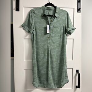 Vineyard Vines Green Camouflage Midi Dress